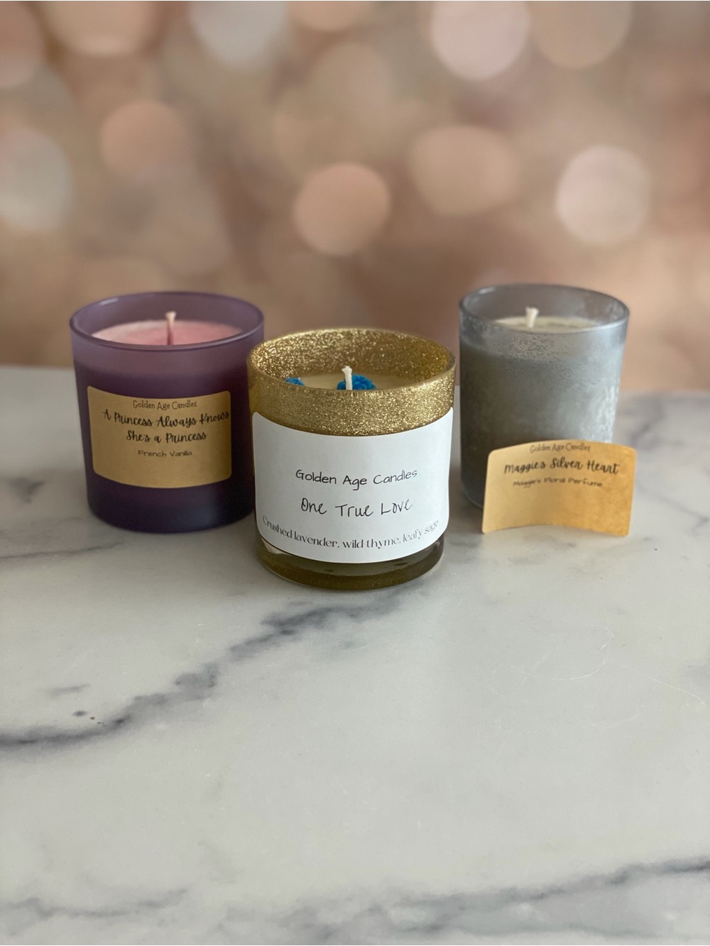 Elizabeth Taylor Inspired Soy Wax Candle Trio